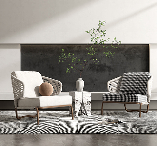 Modern Minotti leisure sofa combination 3d model