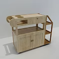 Light Wood Sideboard with Modern Design Top Cup Holders Open Shelves and Cabinet Doors