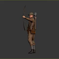Modern Game Role Archer Warrior Samurai 3d model