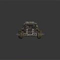 Rustic Modified Off Road Vehicle With Large Tires Metal Frame And Roof Rack
