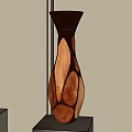 Elegant Ceramic Vase With Brown Wooden Texture Design For Home Interior Decoration