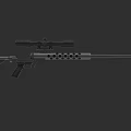Sniper Rifle With Scope And Perforated Barrel For Precision Shooting 3d model