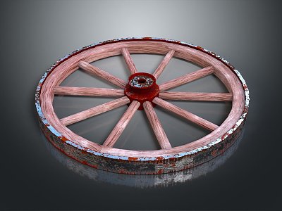 modern tire old cart wheel wagon wheel 3d model