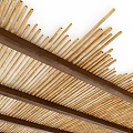 Natural Bamboo Slats Form Decorative Weave Structure For Interior Design 3d model