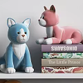 Cute Stuffed Toys On Nursery Shelf With Books Animal Posters And Wicker Baskets