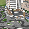 Modern Square Theme Commercial Street Commercial Street Landscape Commercial Complex Pedestrian Street Square 3d model