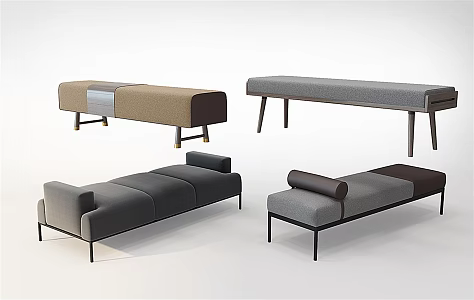 Modern Bed End Stool 3d model