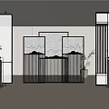 New Chinese Partition Screen Hollow Pattern 3d model