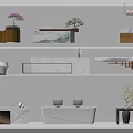 Modern Reception Desk Interior With Marble Wooden Layered Design And Decorative Plants Pendant Lighting