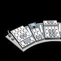 Modern Design Clocks On White Curved Display Shelf With Various Styles