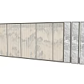 Modern Feature Wall Design With Segmented Panels And Mountain Water Pattern 3d model