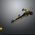 Yellow And Black Dragster Racing Car With MOTUL Logo And Front Wing Accessory