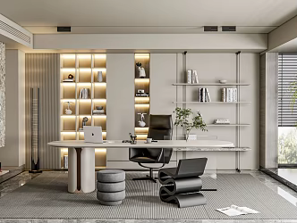 Modern Study Space 3d model