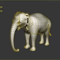 Realistic Grey Elephant Standing With Detailed Textured Skin On Neutral Background