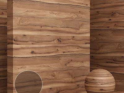 Wooden Component With Natural Wood Grain And Decorative Wooden Ball 3d model
