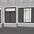 Modern Casement Windows With Black Frames And Glass Panels In Indoor Setting 3d model
