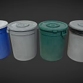 Colorful Trash Bins With Lids For Efficient Waste Disposal Equipment