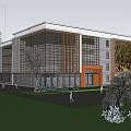 Modern Library Architecture Library 3d model