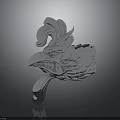 Silver Bird Shaped Clothing Accessory With Intricate Feather And Wing Design For Elegant Fashion Decor