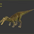 Realistic Carnivorous Dinosaur Model With Orange Green Patterns Open Mouth And Sharp Teeth