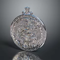 Vintage Silver Pocket Watch With Intricate Carvings As Elegant Clothing Accessory