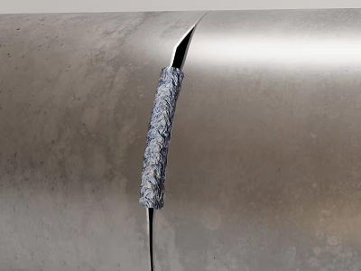 Iron Art Structure With Crack And Filler Material 3d model