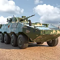 Military Armored Vehicle With Camouflage Paint 6x6 Wheel Drive Mounted Machine Gun For Desert Terrain