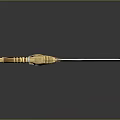 Decorative Ornate Black Blade With Golden Dragon Hilt And Intricate Rune Patterns
