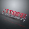 Red Mesh Covered Gray Metal Frame Support Platform With Sturdy Design