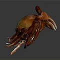Vibrant Red Crab With Detailed Claws And Long Legs On Shiny Surface