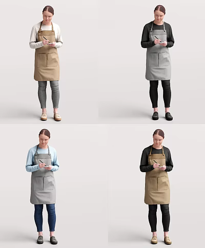 Modern Woman Waitress Waitress 3d model Modern Woman Waitress Waitress 3d model