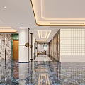 Luxurious KTV Lobby Interior With Marble Flooring 3d model