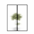 Modern Transparent Room Divider Screen With Tree Pattern Design For Home Decor