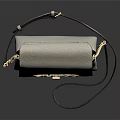 Guess Grey Pebbled Leather Crossbody Bag With Gold Logo And Chain Strap