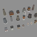 Various Traditional Chinese Tower Models With Different Styles And Designs