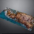 Coastal Canvas Artwork With Red Rocks Blue Waves And White Foam
