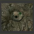 3D Garden Landscape Design With Rolling Hills Central Green Area And Water Body