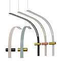 Collection Of Modern Curved Wall Lamps In Various Colors With Metal Bases