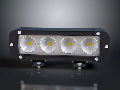 LED Work Light With Four LED Bulbs Black Housing And Metal Mounting Brackets 3d model