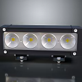 LED Work Light With Four LED Bulbs Black Housing And Metal Mounting Brackets