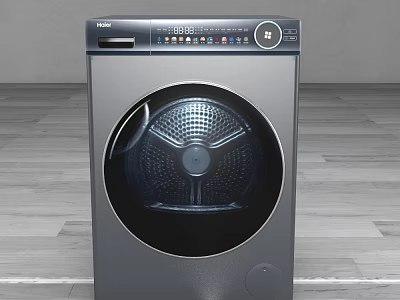 Modern Front Loading Washing Machine With Round Transparent Door And Top Control Panel 3d model