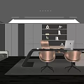 Modern Office Interior Design With Office Desk Two Chairs Bookshelf And Sofa