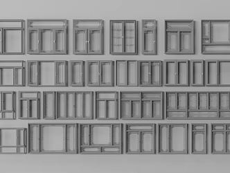 Modern casement window broken bridge aluminum alloy window sliding window 3d model