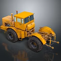 Yellow Heavy Construction Grader With Large Tires And Detailed Mechanical Structure 3d model