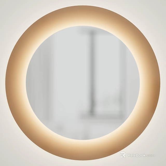 Round Modern Mirror With Illuminated Frame And Soft Glow For Home Decor 3d model 