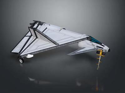 Advanced Stealth Aircraft Model With Aerodynamic White Body Black Details And Landing Gear 3d model