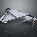 Advanced Stealth Aircraft Model With Aerodynamic White Body Black Details And Landing Gear
