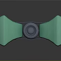 Green Double Bladed Axe With Red Wrapped Handle And Metal Head