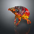 Colorful Detailed Beetle Sculpture With Vibrant Red Yellow Body And Glossy Legs