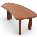 Solid Wood Table With Modern Curved Surface And Four Sturdy Legs 3d model